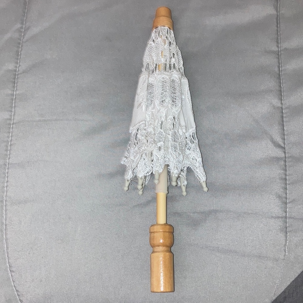 Small white umbrella